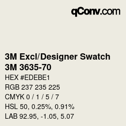 Color code: 3M Excl/Designer Swatch - 3M 3635-70 | qconv.com