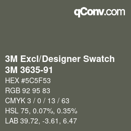 Color code: 3M Excl/Designer Swatch - 3M 3635-91 | qconv.com