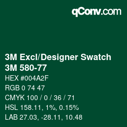 Código de color: 3M Excl/Designer Swatch - 3M 580-77 | qconv.com