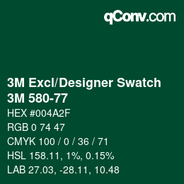 Code couleur: 3M Excl/Designer Swatch - 3M 580-77 | qconv.com