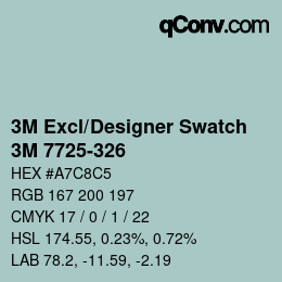 Color code: 3M Excl/Designer Swatch - 3M 7725-326 | qconv.com