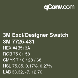 Code couleur: 3M Excl/Designer Swatch - 3M 7725-431 | qconv.com