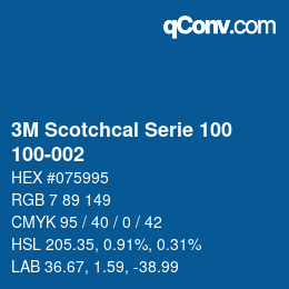 Código de color: 3M Scotchcal Serie 100 - 100-002 | qconv.com