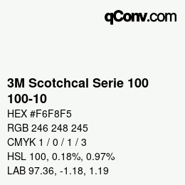 カラーコード: 3M Scotchcal Serie 100 - 100-10 | qconv.com