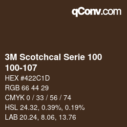 カラーコード: 3M Scotchcal Serie 100 - 100-107 | qconv.com