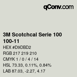 カラーコード: 3M Scotchcal Serie 100 - 100-11 | qconv.com