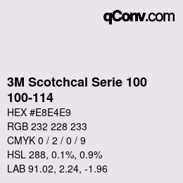 カラーコード: 3M Scotchcal Serie 100 - 100-114 | qconv.com