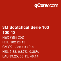 カラーコード: 3M Scotchcal Serie 100 - 100-13 | qconv.com