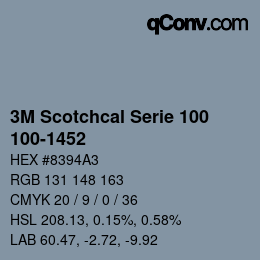 Color code: 3M Scotchcal Serie 100 - 100-1452 | qconv.com