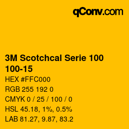 カラーコード: 3M Scotchcal Serie 100 - 100-15 | qconv.com