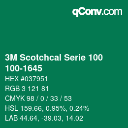 Farbcode: 3M Scotchcal Serie 100 - 100-1645 | qconv.com