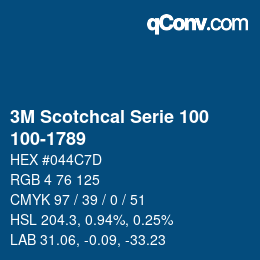 カラーコード: 3M Scotchcal Serie 100 - 100-1789 | qconv.com