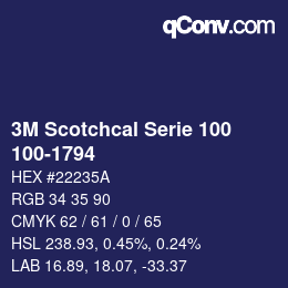 カラーコード: 3M Scotchcal Serie 100 - 100-1794 | qconv.com