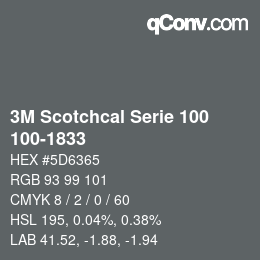 Código de color: 3M Scotchcal Serie 100 - 100-1833 | qconv.com