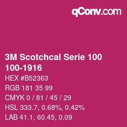 カラーコード: 3M Scotchcal Serie 100 - 100-1916 | qconv.com