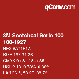 カラーコード: 3M Scotchcal Serie 100 - 100-1927 | qconv.com