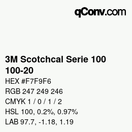 カラーコード: 3M Scotchcal Serie 100 - 100-20 | qconv.com