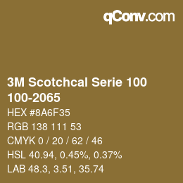Color code: 3M Scotchcal Serie 100 - 100-2065 | qconv.com