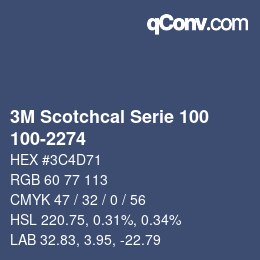 Farbcode: 3M Scotchcal Serie 100 - 100-2274 | qconv.com