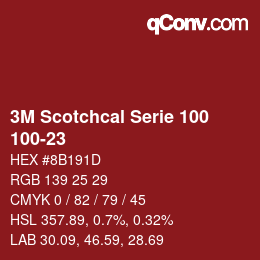 カラーコード: 3M Scotchcal Serie 100 - 100-23 | qconv.com