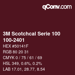 Código de color: 3M Scotchcal Serie 100 - 100-2401 | qconv.com