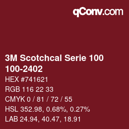 Código de color: 3M Scotchcal Serie 100 - 100-2402 | qconv.com