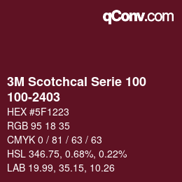 カラーコード: 3M Scotchcal Serie 100 - 100-2403 | qconv.com