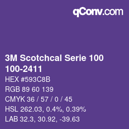 Código de color: 3M Scotchcal Serie 100 - 100-2411 | qconv.com