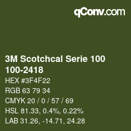 Código de color: 3M Scotchcal Serie 100 - 100-2418 | qconv.com