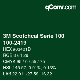 カラーコード: 3M Scotchcal Serie 100 - 100-2419 | qconv.com