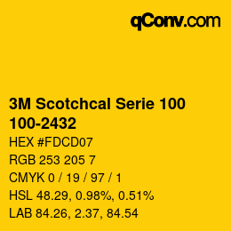 Código de color: 3M Scotchcal Serie 100 - 100-2432 | qconv.com