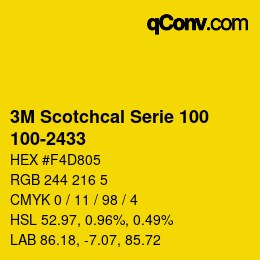 Farbcode: 3M Scotchcal Serie 100 - 100-2433 | qconv.com