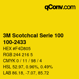 カラーコード: 3M Scotchcal Serie 100 - 100-2433 | qconv.com