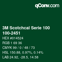 Color code: 3M Scotchcal Serie 100 - 100-2451 | qconv.com