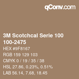 Código de color: 3M Scotchcal Serie 100 - 100-2475 | qconv.com