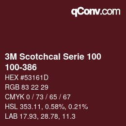 Código de color: 3M Scotchcal Serie 100 - 100-386 | qconv.com