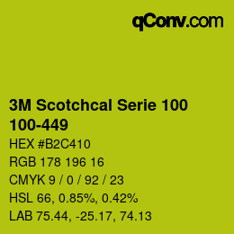 カラーコード: 3M Scotchcal Serie 100 - 100-449 | qconv.com