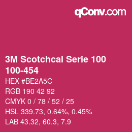 カラーコード: 3M Scotchcal Serie 100 - 100-454 | qconv.com