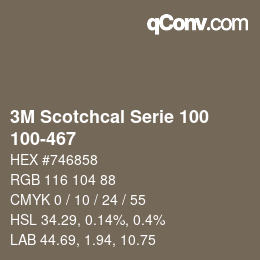 カラーコード: 3M Scotchcal Serie 100 - 100-467 | qconv.com