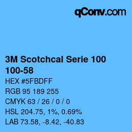 カラーコード: 3M Scotchcal Serie 100 - 100-58 | qconv.com