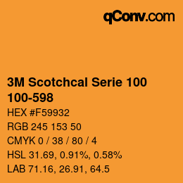 カラーコード: 3M Scotchcal Serie 100 - 100-598 | qconv.com