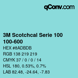 Farbcode: 3M Scotchcal Serie 100 - 100-600 | qconv.com