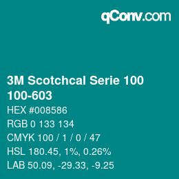 Código de color: 3M Scotchcal Serie 100 - 100-603 | qconv.com