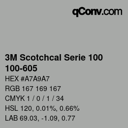 Código de color: 3M Scotchcal Serie 100 - 100-605 | qconv.com