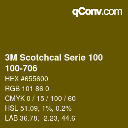 Código de color: 3M Scotchcal Serie 100 - 100-706 | qconv.com