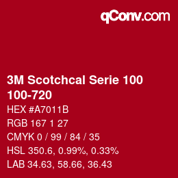 Código de color: 3M Scotchcal Serie 100 - 100-720 | qconv.com