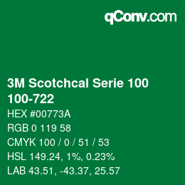 カラーコード: 3M Scotchcal Serie 100 - 100-722 | qconv.com