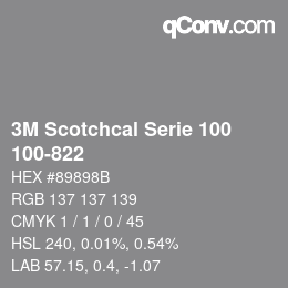 カラーコード: 3M Scotchcal Serie 100 - 100-822 | qconv.com