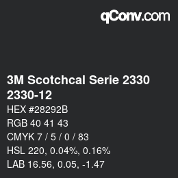 Código de color: 3M Scotchcal Serie 2330 - 2330-12 | qconv.com