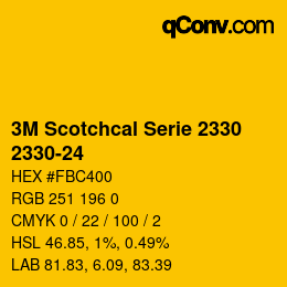 カラーコード: 3M Scotchcal Serie 2330 - 2330-24 | qconv.com